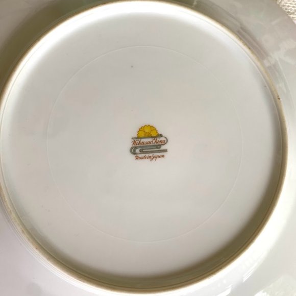 Vintage Kikusui Japan 7 Piece Place Setting - Tan & Green Border, Floral Sprays - Picture 13 of 13